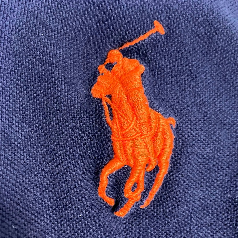Polo Ralph Lauren Kids Navy Blue Short Sleeve Polo Shirt Orange Pony 3/3T - Picture 3 of 13